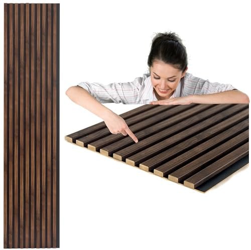 Wandlamellen auf Filz 270 x 46 cm Besteht aus 2 Stück 135 x 46 cm Akustikpaneele ca 1,26m² -| Columbia Nussbaum | Wandverkleidung | | Akustikpaneel | Wandpaneele auf Filz | Akustikfilz |