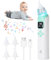 URAQT Nasensauger Baby Elektrisch, Tragbarer Nasensauger mit 4 Wiederverwendbaren Düsenspitzen, 3 SaugstäRken, Wiederaufladbar, Musikfunktion, für Neugeborene, Kleinkinder und Kleinkinder (Grün)