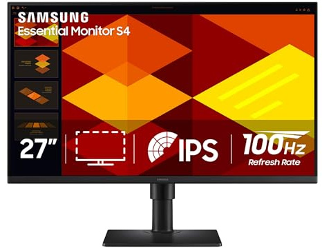 Samsung 27” (S40GD) Borderless Business Monitor with IPS Panel, 100Hz Refresh Rate, Eye Saver Mode, Ergonomic Design, Game Picture Mode, LS27D402GANXGO, 3 Yr Warranty