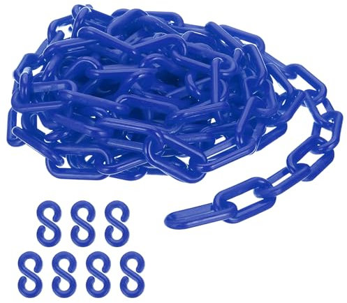 PATIKIL Blau Kunststoffkette, 16 ft 8mm Absperrkette Sicherheitsbarriere für Warnsicherheit Parkplatz, Personenkontrolle Zaun Tor Konzert Baustelle Absperrung Von Flächen