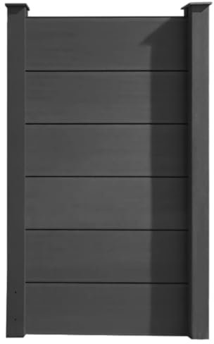 HORI Sichtschutzzaun XXL WPC Sichtschutz Gartenzaun Zaun Lamellenzaun, ohne Pfosten, I 90 x 180 cm I Anthrazit