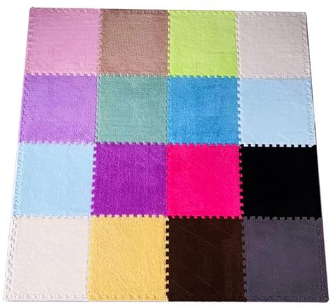 Plush Foam Floor Mat,6 Pcs Jigsaw Plush Foam Floor Tiles, Foam Mat, Rug,Square Puzzle Floor Tiles For Home Decor,30x30 Cm