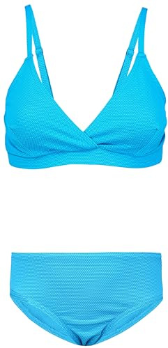 Aquarti Mädchen Bikini Set Bustier Bikinislip Zweiteiliger Badeanzug, Farbe: 039 Jacquard Punkte Türkis, Größe: 152