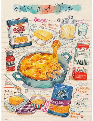 PieceRelax PieceClicks Puzzle 1000 Teile - Mac and Cheese | 1000 Teile Puzzle für Erwachsene, 63,3 x 47,6 cm, Lucile Prache, Essen, Küche, Rezept, Kulinarik, Geschenkidee