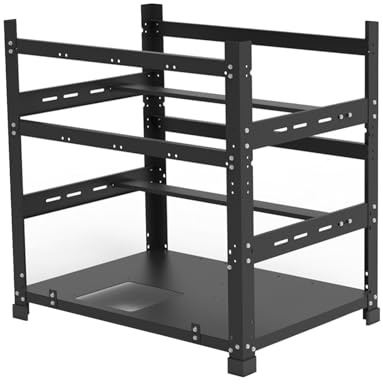 Mining Rig Frame | Open Mining Case Rack | Fixed Holder Gpu with Supply Support | Graphics Card Organizer Sturdy Metal Frame for Cryptocurrencies Minings Setup
