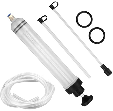 Nuangoo Siringa di Aspirazione Olio 500ml, Pompa Aspira Olio Motore Manuale con Tubo Flessibile, Siringa Grande per Estrazione e Riempimento di Liquidi, Liquido Freni, Olio Motore e Trasmissione