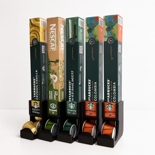 ULROAD Distributeur de capsules compatible avec capsules de café Nespresso, fabriqué en Allemagne, support à 5 compartiments pour 50 capsules