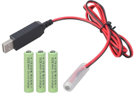 NRVTRE Éliminateur de Piles AAA 5V et 6V, Accessoire de transformateur pour Bougies électroniques, Jouets et lumières électriques (2M)