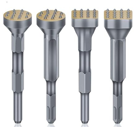 MDBJTCYZN Hex Handle Hammer Chisel Round Square Head Hammer Drill Bit Brick Wall Concrete Chisel Hammer Head Postl 1Pcs(Square 4 Point)