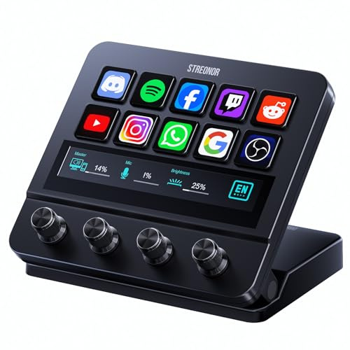 STREONOR Stream Controller Pro S10 con teclas, pantalla táctil y perillas