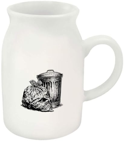 Azeeda 300ml 'Trash Bin & Bag' Ceramic Milk Jug (MJ00023534)