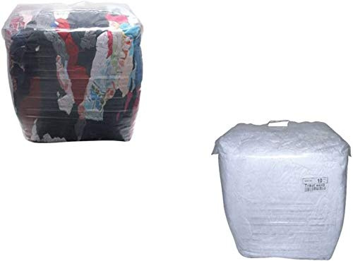 10 kg Industrie-Putzlappen, DIN 61650, Bunt, Weiß - Geschnitten, Reinigung (Ausführung: Bunt)