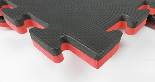 dirty pro tools 40mm THICK EVA INTERLOCKING FLOOR FOAM MATS GYM JUDO EXERCISE MARTIAL ARTS SPORTS BOXING BLACK-RED