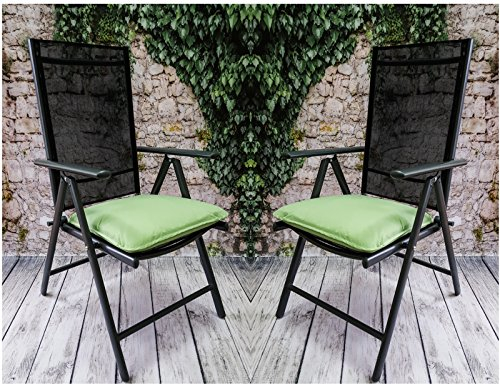 Bankauflage Auflage Sitzauflage Polster Kissen Stuhlkissen Sitzkissen Gartenkissen • Wasserabweisend • 14 Verschiedene Modelle (Stuhlkissen Porto Cast. Hellgrün (Lime) 42,50x46,50cm)