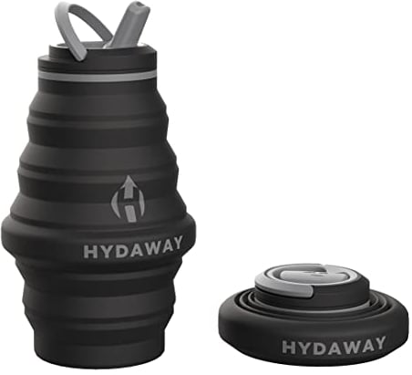 HYDAWAY - Botella de agua plegable | Tapa abatible | 500 ml | Fácil de transportar, apta para viajes, silicona de grado alimentario
