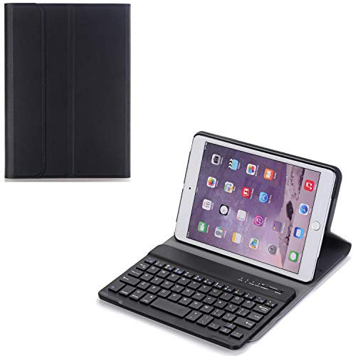 J&H Funda para iPad Mini 3, funda de piel sintética para iPad Mini 2, teclado inalámbrico Bluetooth para iPad Mini, iPad Mini 2, iPad Mini 3