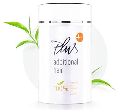 Plus additional hair - Effektives Streuhaar für Männer und Frauen I Optischer Haarverdichter für lichtes Haar mit Vitamin E I Haarauffüller vegan I 1 Dose 25 g Schütthaar weiß