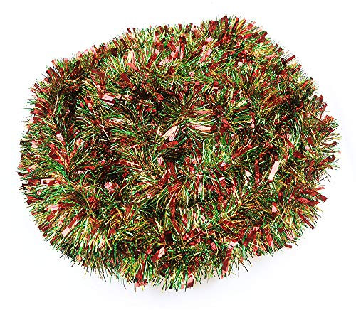 DIYASY 10M Christmas Tinsel Garlands Christmas Chunky Tinsel Decoration for Christmas Tree Decorations