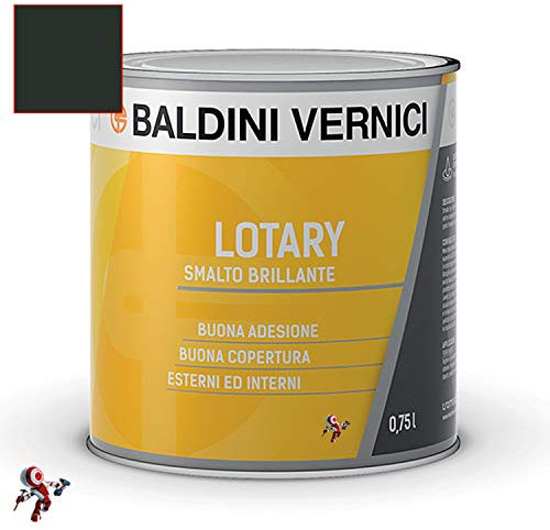Smalto Lotary Baldini Vernici 750 ml vari colori smalto per legno e ferro smalto per interni e esterni (VERDE VAGONE 136)
