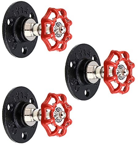 BTSKY 3 Stück Vintage Industrie Eisen Pfeife Hut Haken - Wandmontierte Retro Rohrhaken Haken Halter Hängeaufbewahrung Rack für Bademantel, Handtuch, Tasche, Regenschirm, antikes Zuhause Dekoration
