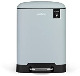 Les Collectors Tret-Mülleimer N°686 / Edelstahl/Mattes blau, 6 L/rechteckig und praktisch