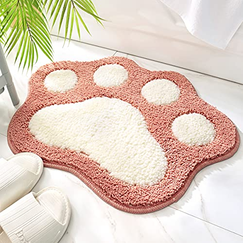 Niedlicher Badteppich Badematte für Badezimmer Rutschhemmender Weicher Badteppich für Duschen Niedlich Plüsch Mikrofaser Super-saugstark Plüschteppich für 45x60cm