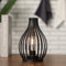 JHY DESIGN Batteriebetrieben Tischlampe mit 6-Stunden-Timer, 24cm Hoch Nordischer Stil Vasen-Form Kabellose Lampe, LED Nachttischlampe Bettseite Batterie Lampe für Wohnzimmer Garten Deko(Schwarz)
