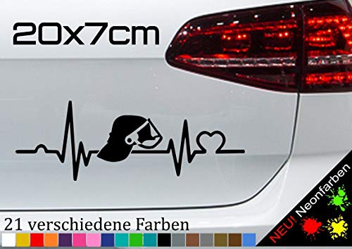Herzschlag Love Feuerwehr Aufkleber Sticker Firefighter Brand Herz FFW 20x7cm in 21 Farben