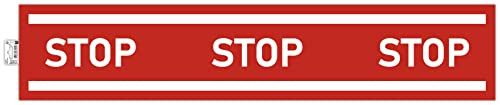 Exacompta 67017E Stopp Klebeband 100x20cm Rot aus UV-beständigem PVC Hinweisschild Schilder Warnhinweis Sticker Aufkleber Türschild