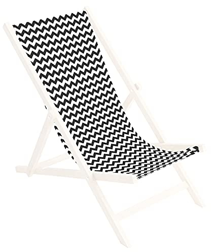Ferocity Ersatz-Stoffbezug Wechselbarer Liegestuhl Stoffbezug 100% Polyester für Holz-Liegestuhl Klappliegestuhl Motiv Zig-Zag [119]