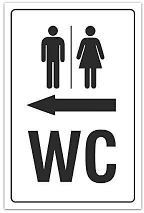 Aluverbund Schild 30x20cm Wetterfest Kratzfest Rostfrei UV beständig - WC Damen und Herren links