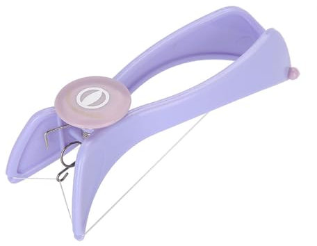 Aoutecen Gesichtshaar-Epilierer, Epilator mit 10 Baumwolllinien, für Gesichts- und Nackenhaarentfernung, tragbar, lila, nicht wasserfest