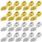 ECSiNG 200PCS Glue on Earring Bails Oval Spoon Jewellery Findings for DIY Necklace Bracelet Earring Jewelry Making Scrabble Glass Cabochon Tiles Pendants Silver Gold 15x5mm