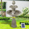 Solar Gartenbrunnen Brunnen Zierbrunnen Zimmerbrunnen Springbrunnen Brunnen mit LED-Licht und Li-Ion-Akku Wasserfall Wasserspiel für Garten, Gartenteich, Terrasse (Klassik Garten)