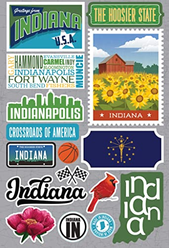 Reminisce Jet Setters 3.0 State Dimensional Stickers-Indiana -JET-013