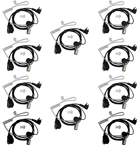 HYSHIKRA Covert Air Tube Acoustique Oreillette Compatible avec Motorola GP300 CP040 DP1400 CLS1110 Talkie-walkie (10 pièces)