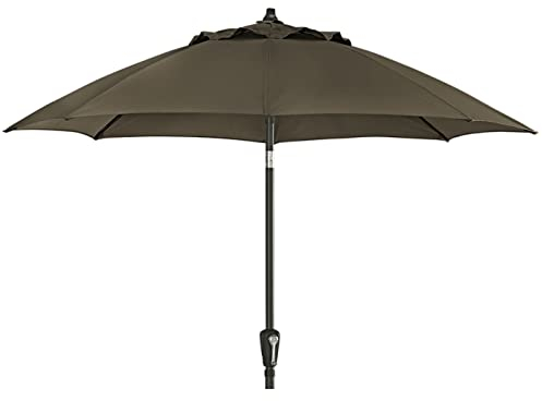 Dehner Sonnenschirm Kos, Ø 220 cm, Höhe 227 cm, Aluminium/Polyester, braun, Groß