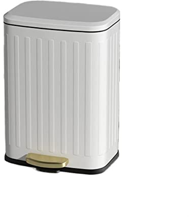 TOMYEUS Kompost Bin Kök/Skräp 6L/12L ménage Cuisine Salon Poubelle Grande capacité pédale Double Couche Poubelle en Acier Inoxydable Poubelle Steg papperskorgen (Color : White, Size : 12L)