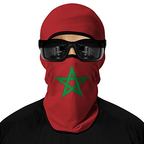 ShopINess Flagge Sturmhaube für Erwachsene, Unisex, für Sportevents, Biker und Outdoor-Aktivitäten (Marokko)