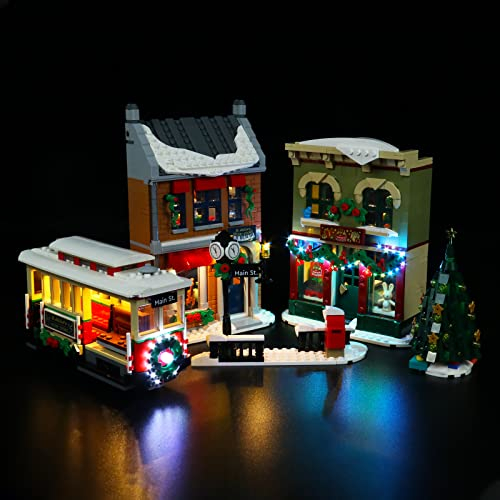 LocoLee Led Licht Set Kompatibel mit Lego Weihnachtlich Geschmückte Hauptstraße, Led Beleuchtungs Set Compatible with Lego 10308 Christmas Street - Nur Lichter, Kein Modell (Standard Version)