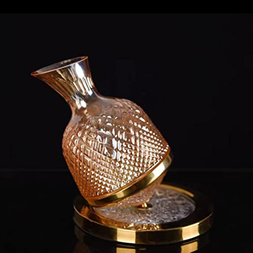SARGE Decanter per Vino di Lusso Leggero di Alta qualità Decanter Rotante in Vetro di Cristallo Decanter Rotante per giroscopio