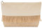 Beauty case juta donna con cerniera e nappa. Borsa cosmetica. Beauty case per trucco da viaggio, Frange grezze, Trousse