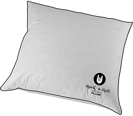 Rock `n Roll Pillow, mittelfest, Kissen Kopfkissen Daunen- Federkissen 70% Federn und 30% Daunen mit hochwertiger Stickerei (40 x 40 cm)