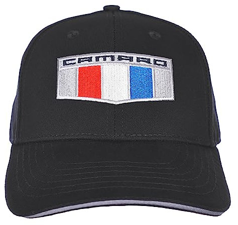 JH Design Group Herren Chevy Camaro Shield Logo Cap verstellbare Schwarze Mütze, Schwarz, Einheitsgröße