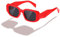 kimorn Rechteck Sonnenbrille für Frauen Männer Trendy Retro Trendy Sonnenbrille 90's Vintage Square Frame (Roter Rahmen graue Linse)