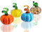 4 Stück Kürbisfiguren aus mundgeblasenem Glas, Mini Halloween Kristall Kürbis Kunstornamente für Familien Thanksgiving