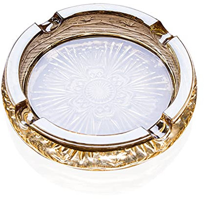 Small Round Crystal Glass Cendre À L'extérieur Cenaire En Verre En Cristal Rond À L'extérieur Porte-cendre À Cigarette, Bernard De Fumage De Bureau, Plateau De Cendr B