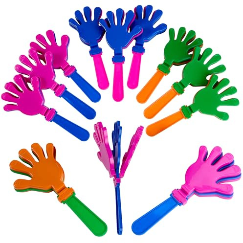 Hand Clappers Noisemakers 12 Pack, 7 Inch Loud Clapping Hands Party Favors