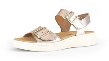 Gabor Damen Riemchensandalen, Frauen Sandalen,Wechselfußbett,Best Fitting,Sommerschuhe,Freizeitschuhe,offene Schuhe,Puder (Gold),42 EU / 8 UK