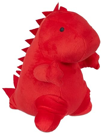 Relaxdays Türstopper Dino, Stoff mit Sandfüllung, Türpuffer für Boden, Deko Türsack Kinder, HxBxT: 23 x 14 x 21 cm, rot